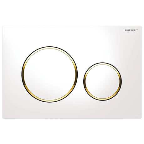 Geberit Sigma 20 White + Gold Flush Plate for UP320/UP720 Cistern - 15.882.KK.1 3 Geberit Sigma 20 White + Gold Flush Plate for UP320/UP720 Cistern - 15.882.KK.1