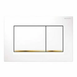 Geberit Sigma30 Dual Flush Plate - White/Gold - 115.883.KK.1