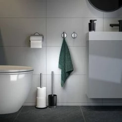 Tiger Tune Freestanding Spare Toilet Roll Holder - Brushed Stainless Steel/Black -TOILET ACCESSORIES shop 1325530946 D2 460