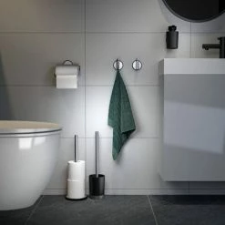 Tiger Tune Toilet Roll Holder with Cover - Brushed Stainless Steel/Black -TOILET ACCESSORIES shop 1326630946 D2 460