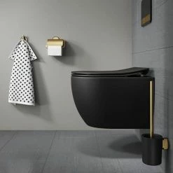 Tiger Tune Toilet Roll Holder with Cover - Brushed Brass/Black 13 Tiger Tune Toilet Roll Holder with Cover - Brushed Brass/Black -TOILET ACCESSORIES shop 1326635646 D3 460