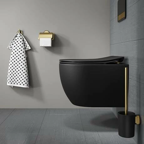 Tiger Tune Toilet Roll Holder with Cover - Brushed Brass/Black 8 Tiger Tune Toilet Roll Holder with Cover - Brushed Brass/Black - Image 6