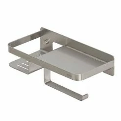 Tiger Caddy Toilet Roll Holder with Shelf - Brushed Stainless Steel -TOILET ACCESSORIES shop 1401430946 D3 460