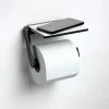 Keuco Plan Toilet Roll Holder with Shelf - Black