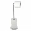 Wenko 2-in-1 Stainless Steel Freestanding Toilet Paper Holder - 19637100