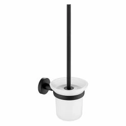 JTP Vos Matt Black Toilet Brush & Holder