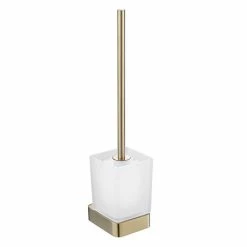 JTP Hix Brushed Brass Toilet Brush & Holder