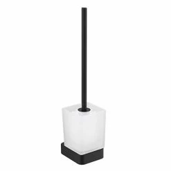 JTP Hix Matt Black Toilet Brush & Holder