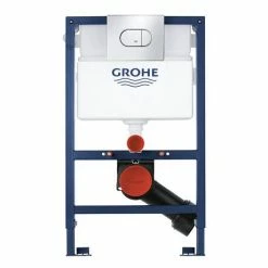 Grohe Solido 0.82m 3 in 1 Set Low Noise Support Frame for Wall Hung WC with Arena Flush Plate - 39843000 -TOILET ACCESSORIES shop 39843000 D1 460