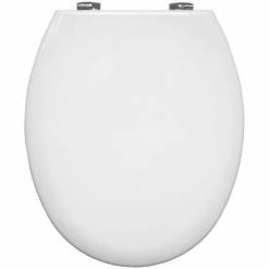 Bemis - Model 5000CP Toilet Seat with Chrome Hinges - White - 5000CP000 -TOILET ACCESSORIES shop 5000CP000 D2 460