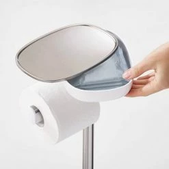 Joseph Joseph EasyStore Plus Freestanding Toilet Paper Holder with Flex Steel Toilet Brush - 70519 -TOILET ACCESSORIES shop 70519 D2 460