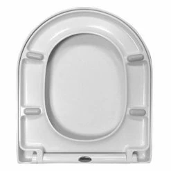 Euroshowers ONE Seat Short D-Shape Soft Close Toilet Seat - White - 88210 -TOILET ACCESSORIES shop 80210 n d3 375