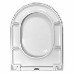 Euroshowers ONE Seat Long Elongated D-Shape Soft Close Toilet Seat - White - 88310 -TOILET ACCESSORIES shop 80410 n d1 375