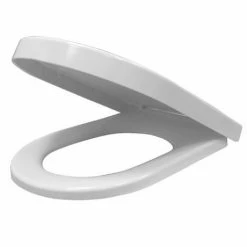 Euroshowers ONE Seat Long Elongated D-Shape Soft Close Toilet Seat - White - 88310 -TOILET ACCESSORIES shop 80410 n d2 375