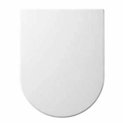 Euroshowers ONE Seat Long Elongated D-Shape Soft Close Toilet Seat - White - 88310