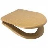 Euroshowers Oak D Shaped Soft Closing MDF Toilet Seat - 82792 -TOILET ACCESSORIES shop 82792 p