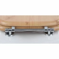 Euroshowers Antique Pine MDF Toilet Seat with Chrome Bar Hinges - 82987 -TOILET ACCESSORIES shop 82987 detail1 460