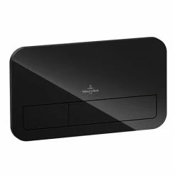 Villeroy and Boch ViConnect Glass Glossy Black Dual Flush Plate - 922400RB