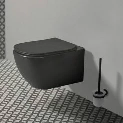 Ideal Standard Silk Black IOM Toilet Brush & Holder -TOILET ACCESSORIES shop A9119XG D2 460
