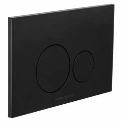 BagnoDesign Aquaeco Matt Black Dual Flush Plate with Round Buttons