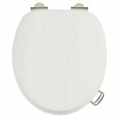 Burlington Soft Close Toilet Seat with Chrome Hinges and Handles - Sand