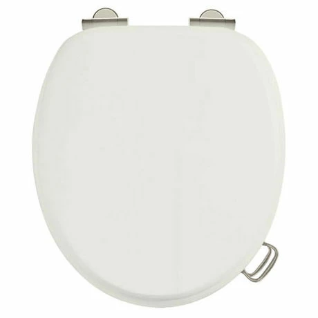 Burlington Soft Close Toilet Seat with Chrome Hinges and Handles - Sand 3 Burlington Soft Close Toilet Seat with Chrome Hinges and Handles - Sand