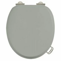 Burlington Soft Close Toilet Seat with Chrome Hinges and Handles - Dark Olive