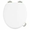 Burlington Soft Close Toilet Seat with Chrome Hinges and Handles - Matt White -TOILET ACCESSORIES shop ARCS45 NKL P