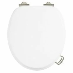 Burlington Soft Close Toilet Seat with Chrome Hinges and Handles - Matt White