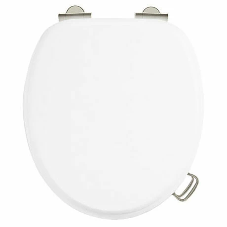 Burlington Soft Close Toilet Seat with Chrome Hinges and Handles - Matt White 3 Burlington Soft Close Toilet Seat with Chrome Hinges and Handles - Matt White