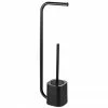 Arezzo Black Free Standing Toilet Brush + Roll Holder -TOILET ACCESSORIES shop AZ377B p