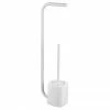 Arezzo White Free Standing Toilet Brush + Roll Holder 1 Arezzo White Free Standing Toilet Brush + Roll Holder -TOILET ACCESSORIES shop AZ377W p