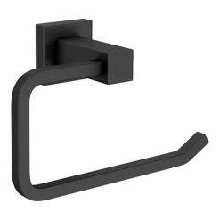 Arezzo Matt Black Square Toilet Roll Holder
