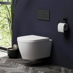 Arezzo Matt Black Square Toilet Roll Holder 7 Arezzo Matt Black Square Toilet Roll Holder -TOILET ACCESSORIES shop AZB31 d3 460