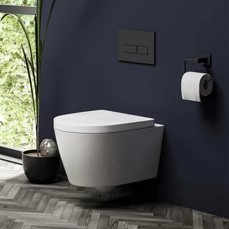 Arezzo Matt Black Square Toilet Roll Holder 5 Arezzo Matt Black Square Toilet Roll Holder - Image 3