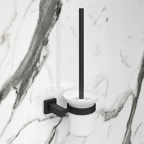Arezzo Matt Black Toilet Brush & Holder 3 Arezzo Matt Black Toilet Brush & Holder