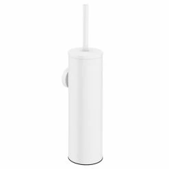 Arezzo Matt White Wall Mounted Toilet Brush + Holder