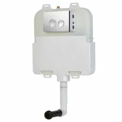 Arezzo Compact Concealed Cistern with Polished Chrome Flush Plate - Round Buttons
