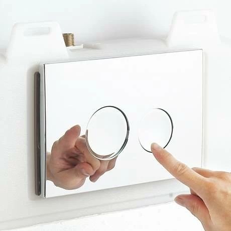 Arezzo Compact Concealed Cistern with Polished Chrome Flush Plate - Round Buttons 6 Arezzo Compact Concealed Cistern with Polished Chrome Flush Plate - Round Buttons - Image 4