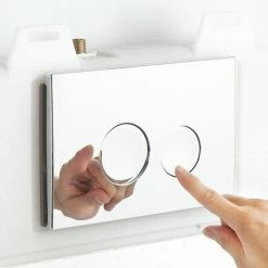 Arezzo Compact Concealed Cistern with Gold Flush Plate - Round Buttons -TOILET ACCESSORIES shop AZCCGLD n d3 460