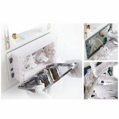 Arezzo Compact Concealed Cistern with White Flush Plate - Round Buttons -TOILET ACCESSORIES shop AZCCWHIR n d4 460