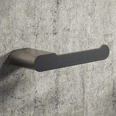 Arezzo Gunmetal Grey Toilet Roll Holder 3 Arezzo Gunmetal Grey Toilet Roll Holder