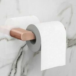 Arezzo Rose Gold Toilet Roll Holder -TOILET ACCESSORIES shop AZRTR d1 460