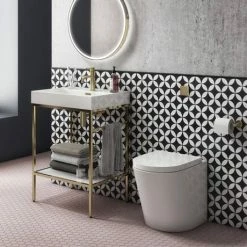 Arezzo Concealed WC Cistern incl. Brushed Brass Square Flush Plate 10 Arezzo Concealed WC Cistern incl. Brushed Brass Square Flush Plate -TOILET ACCESSORIES shop AZSQBBPK d5 460