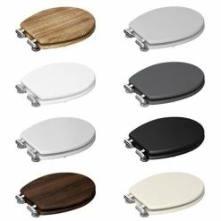 Carlton Soft Close Toilet Seat with Chrome Hinges - Various Colour Options -TOILET ACCESSORIES shop CARL SEAT VC d2 460