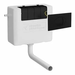 Cruze Dual Flush Concealed WC Cistern incl. Large Matt Black Push Button Plate