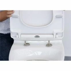 Euroshowers - ONE Seat Universal Soft Close Toilet Seat - White - 83311 -TOILET ACCESSORIES shop Euroshowers Opal ONE Seat Universal Soft Close Toilet Seat White 83311 d2 375