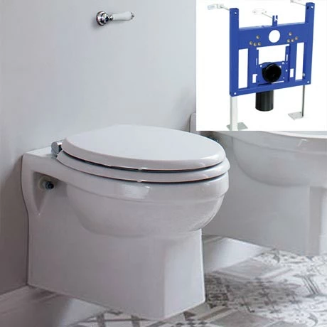 Burlington Traditional Concealed Cistern inc. Ceramic Lever + Wall Hung Frame 3 Burlington Traditional Concealed Cistern inc. Ceramic Lever + Wall Hung Frame