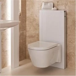 Geberit - Monolith WC Frame & Cistern for Wall Hung WC's - White/Aluminium -TOILET ACCESSORIES shop Geberit Monolith for Wall Hung WCs White d 375