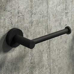 Arezzo Industrial Style Matt Black Toilet Roll Holder